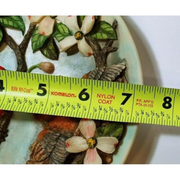 7 1/4" Bradex Decorative Plate "Tending The Nest" Red Cardinal Bird #1742 A With - Picture 2 of 8